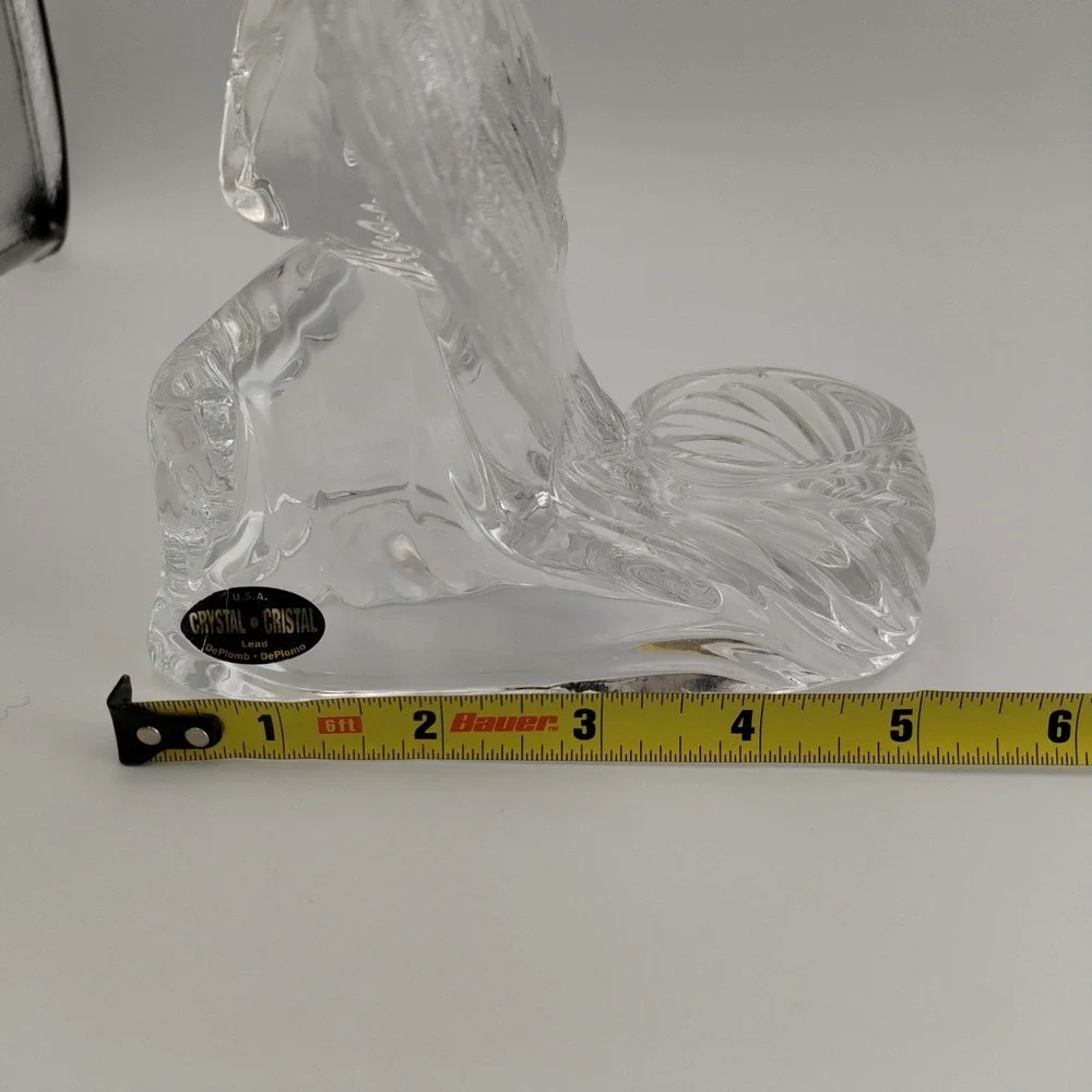 Vintage DePlomb Lead Crystal Kneeling Praying Angel Votive Candle Holder USA 6
